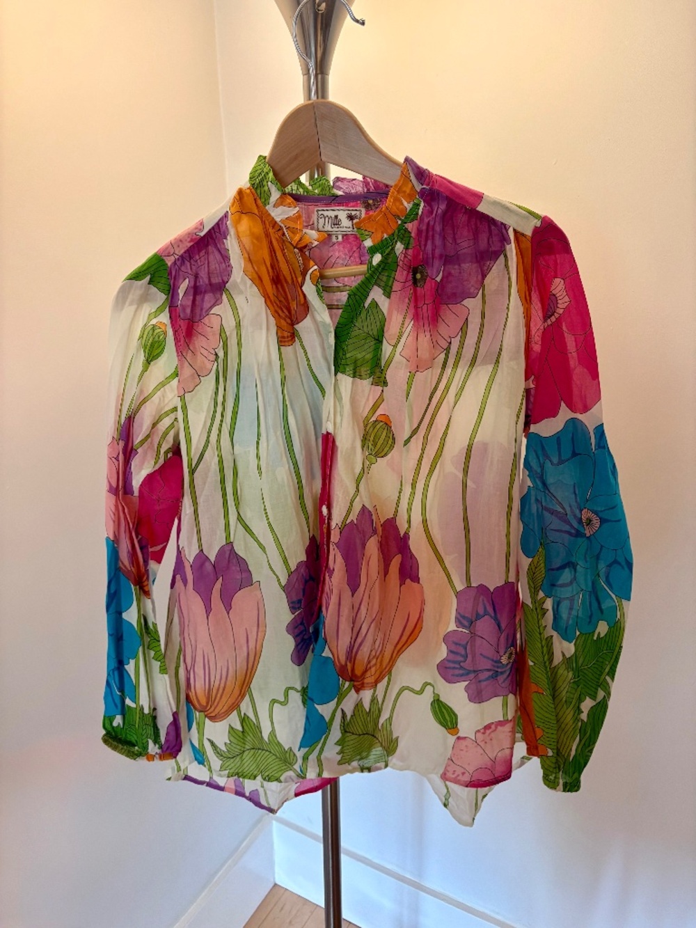 Anthropologie Mille floral button blouse